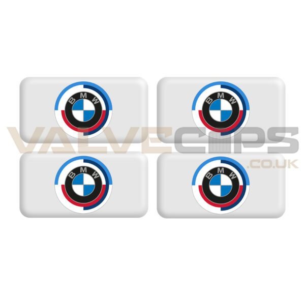 White BMW 50 Jahre Wheel Badges