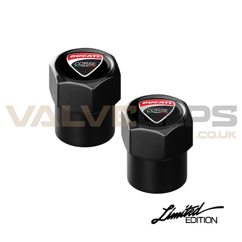 Ducati Corse Black Anodised Valve Caps