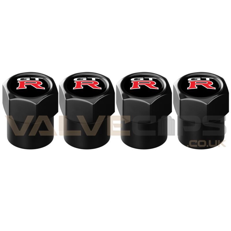 Nissan GT-R Anodised Black Valve Caps