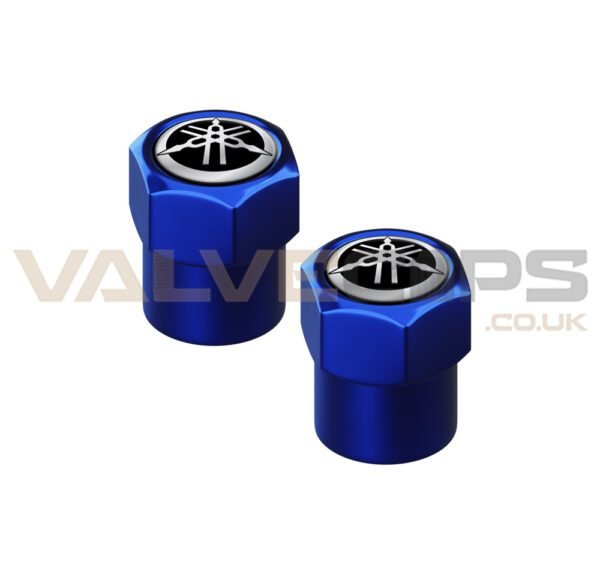 Yamaha Blue Anodised Valve Caps Pair