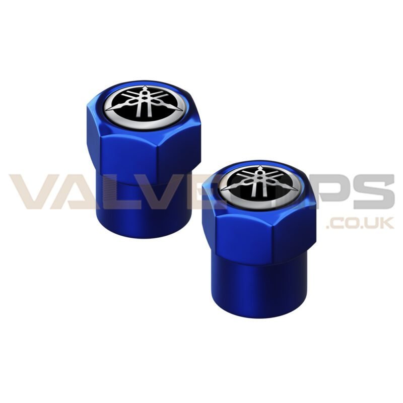 Yamaha Blue Anodised Valve Caps Pair