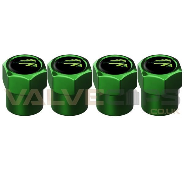 Caterham Green Anodised Valve Caps
