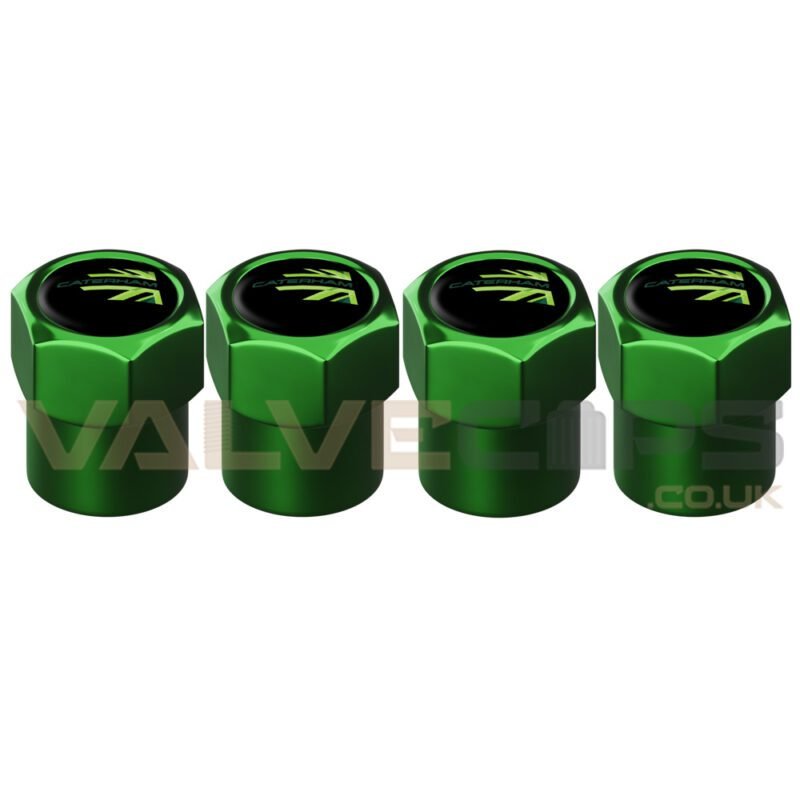 Caterham Green Anodised Valve Caps