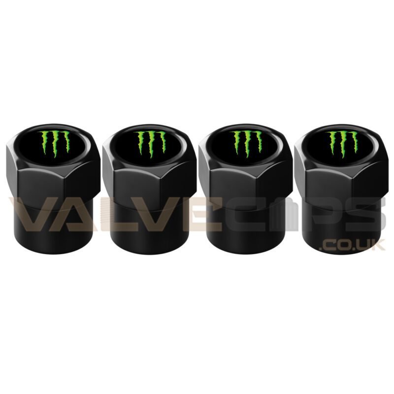 Monster Energy Black Anodised Valve Caps