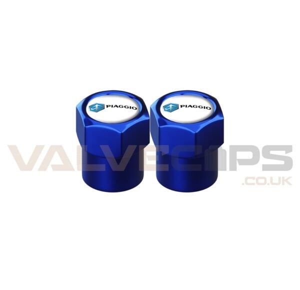 Piaggio Blue Anodised Valve Caps