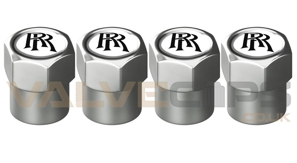 CapsMaster 4-Pack Hex Fit Aluminum Tire Valve Stem Caps For Rolls Royce – Silver, Dustproof, No Tools Needed