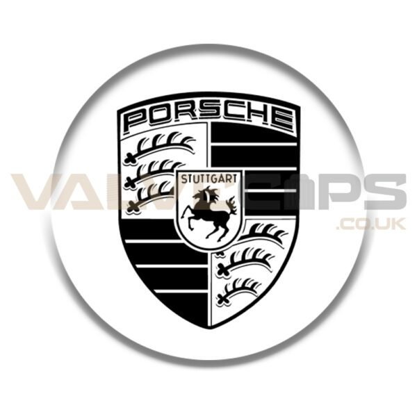 Porsche Black & White Valve Cap Emblem