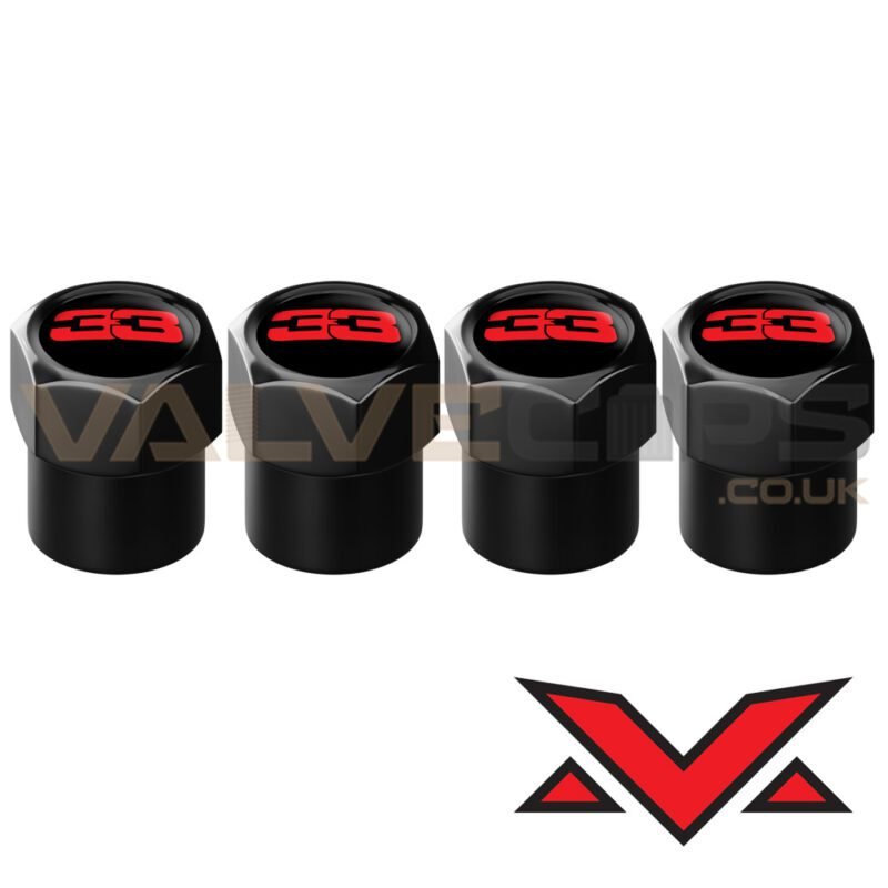 Max Verstappen 33 Black Valve Caps