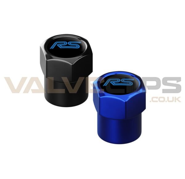 Ford RS Blue Logo Anodised Valve Caps