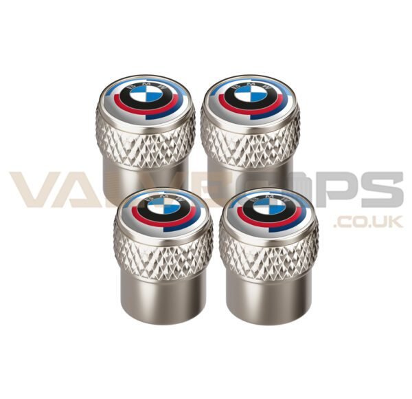 BMW 50 Jahre Knurled Chrome Valve Caps