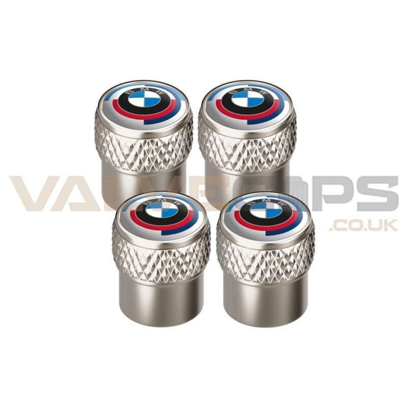 BMW 50 Jahre Knurled Chrome Valve Caps