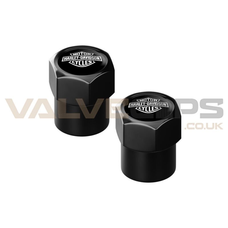 Harley Davidson White Logo Valve Caps