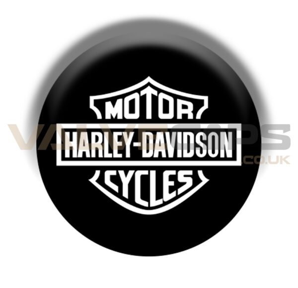White Harley Davidson Logo Valve Cap Emblem