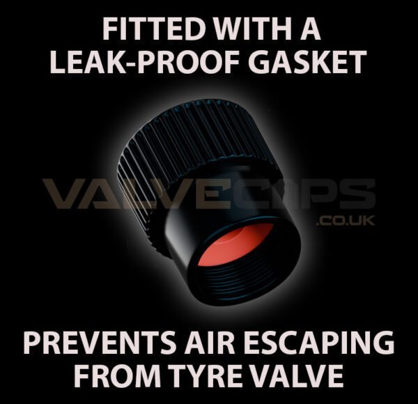 An image showing the inner rubber gasket fitted to a fluted design tyre valve cap