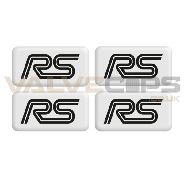 White Stripe Ford RS Wheel Badges