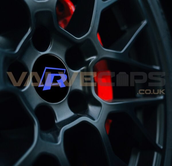 VW R-Line Wheel Centre Cap Badge Fitted