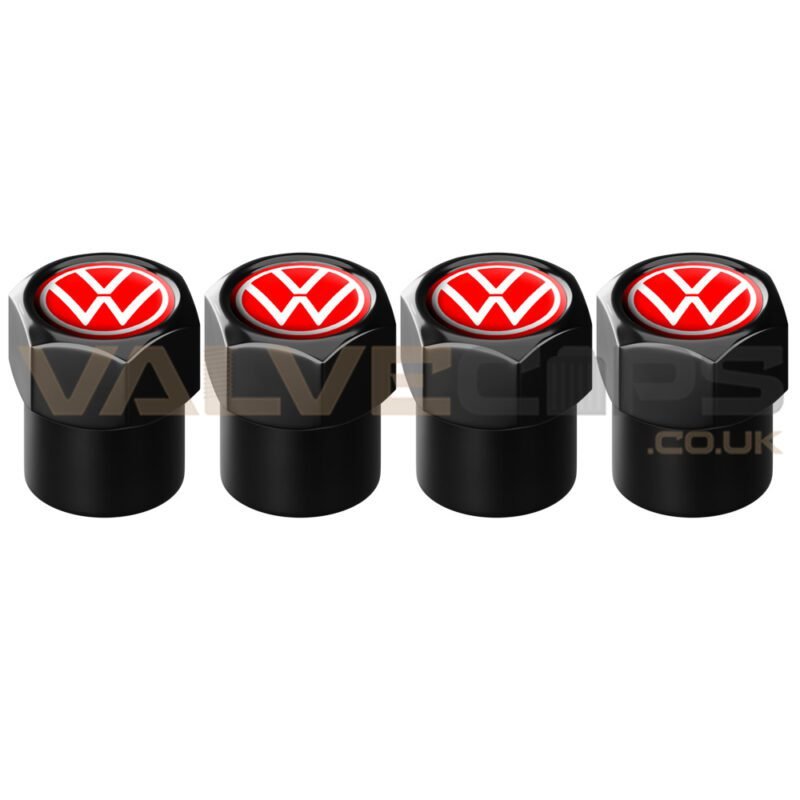 VW Red Logo Valve Caps